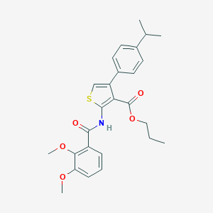 molecular formula C26H29NO5S B453383 Propyl 2-[(2,3-dimethoxybenzoyl)amino]-4-(4-isopropylphenyl)-3-thiophenecarboxylate 