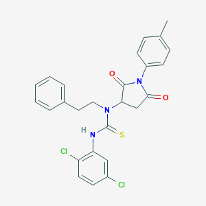molecular formula C26H23Cl2N3O2S B453387 N'-(2,5-DICHLOROPHENYL)-N-[1-(4-METHYLPHENYL)-2,5-DIOXOTETRAHYDRO-1H-PYRROL-3-YL]-N-PHENETHYLTHIOUREA 