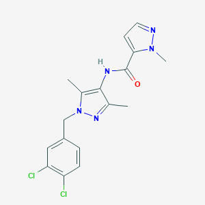 molecular formula C17H17Cl2N5O B453391 N-[1-(3,4-dichlorobenzyl)-3,5-dimethyl-1H-pyrazol-4-yl]-1-methyl-1H-pyrazole-5-carboxamide 