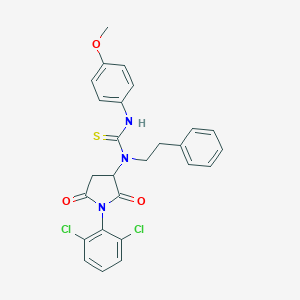 molecular formula C26H23Cl2N3O3S B453393 N-[1-(2,6-DICHLOROPHENYL)-2,5-DIOXOTETRAHYDRO-1H-PYRROL-3-YL]-N'-(4-METHOXYPHENYL)-N-PHENETHYLTHIOUREA 