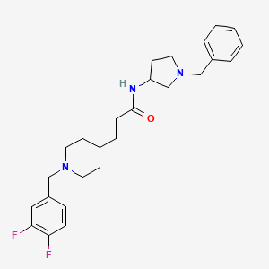 molecular formula C26H33F2N3O B4533930 N-(1-benzylpyrrolidin-3-yl)-3-[1-[(3,4-difluorophenyl)methyl]piperidin-4-yl]propanamide 