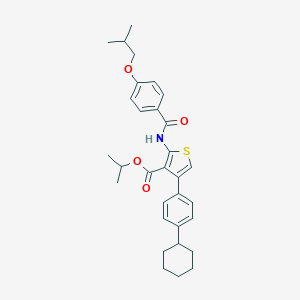 molecular formula C31H37NO4S B453399 Isopropyl 4-(4-cyclohexylphenyl)-2-[(4-isobutoxybenzoyl)amino]-3-thiophenecarboxylate 