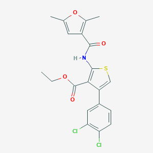 molecular formula C20H17Cl2NO4S B453408 Ethyl 4-(3,4-dichlorophenyl)-2-[(2,5-dimethyl-3-furoyl)amino]-3-thiophenecarboxylate 