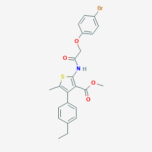 molecular formula C23H22BrNO4S B453411 Methyl 2-{[(4-bromophenoxy)acetyl]amino}-4-(4-ethylphenyl)-5-methyl-3-thiophenecarboxylate 