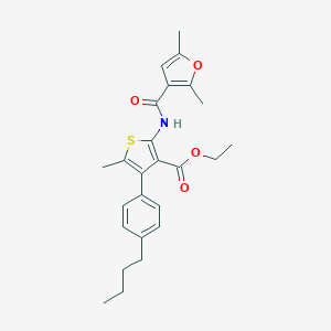 molecular formula C25H29NO4S B453414 Ethyl 4-(4-butylphenyl)-2-[(2,5-dimethyl-3-furoyl)amino]-5-methyl-3-thiophenecarboxylate 