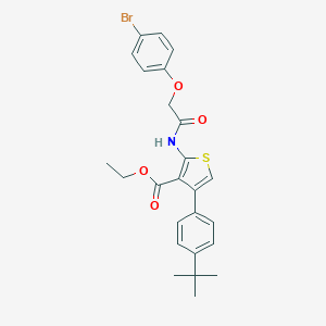 molecular formula C25H26BrNO4S B453415 Ethyl 2-{[(4-bromophenoxy)acetyl]amino}-4-(4-tert-butylphenyl)-3-thiophenecarboxylate 