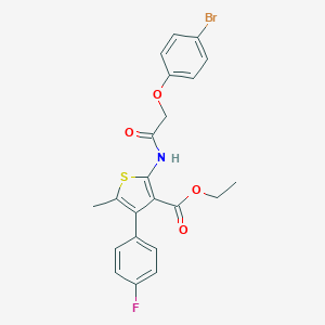 molecular formula C22H19BrFNO4S B453420 Ethyl 2-{[(4-bromophenoxy)acetyl]amino}-4-(4-fluorophenyl)-5-methyl-3-thiophenecarboxylate 