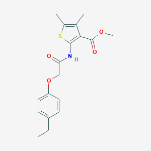 molecular formula C18H21NO4S B453421 Methyl 2-{[(4-ethylphenoxy)acetyl]amino}-4,5-dimethyl-3-thiophenecarboxylate 