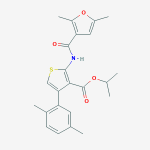 molecular formula C23H25NO4S B453424 Isopropyl 2-(2,5-dimethylfuran-3-carboxamido)-4-(2,5-dimethylphenyl)thiophene-3-carboxylate 