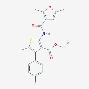 molecular formula C21H20FNO4S B453429 Ethyl 2-[(2,5-dimethyl-3-furoyl)amino]-4-(4-fluorophenyl)-5-methyl-3-thiophenecarboxylate 