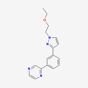 molecular formula C17H18N4O B4534303 2-[3-[1-(2-Ethoxyethyl)pyrazol-3-yl]phenyl]pyrazine 