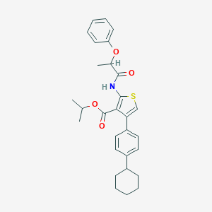 molecular formula C29H33NO4S B453454 Isopropyl 4-(4-cyclohexylphenyl)-2-[(2-phenoxypropanoyl)amino]-3-thiophenecarboxylate 