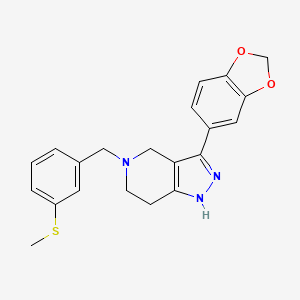 molecular formula C21H21N3O2S B4534548 3-(1,3-Benzodioxol-5-yl)-5-[(3-methylsulfanylphenyl)methyl]-1,4,6,7-tetrahydropyrazolo[4,3-c]pyridine 
