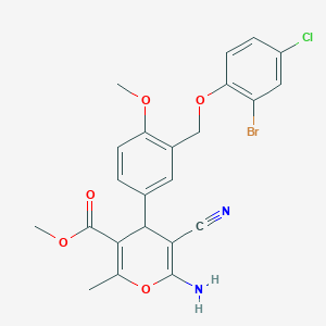 molecular formula C23H20BrClN2O5 B453456 methyl 6-amino-4-{3-[(2-bromo-4-chlorophenoxy)methyl]-4-methoxyphenyl}-5-cyano-2-methyl-4H-pyran-3-carboxylate 