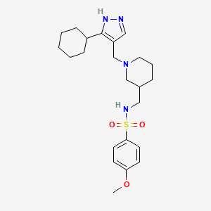 molecular formula C23H34N4O3S B4534594 N-[[1-[(5-cyclohexyl-1H-pyrazol-4-yl)methyl]piperidin-3-yl]methyl]-4-methoxybenzenesulfonamide 