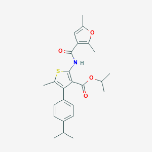 molecular formula C25H29NO4S B453461 Isopropyl 2-[(2,5-dimethyl-3-furoyl)amino]-4-(4-isopropylphenyl)-5-methyl-3-thiophenecarboxylate 