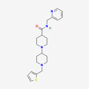 molecular formula C22H30N4OS B4534632 N-(pyridin-2-ylmethyl)-1-[1-(thiophen-2-ylmethyl)piperidin-4-yl]piperidine-4-carboxamide 