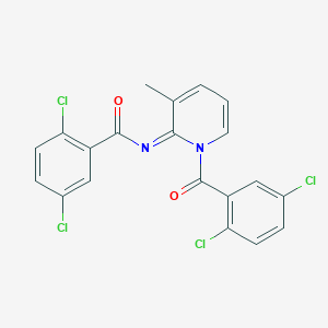 molecular formula C20H12Cl4N2O2 B453467 2,5-dichloro-N-(1-(2,5-dichlorobenzoyl)-3-methyl-2(1H)-pyridinylidene)benzamide 