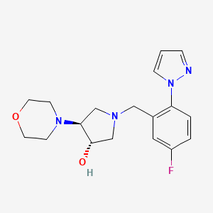 molecular formula C18H23FN4O2 B4534762 (3S,4S)-1-[(5-fluoro-2-pyrazol-1-ylphenyl)methyl]-4-morpholin-4-ylpyrrolidin-3-ol 