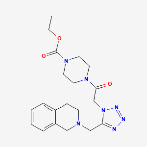molecular formula C20H27N7O3 B4534808 ethyl 4-[2-[5-(3,4-dihydro-1H-isoquinolin-2-ylmethyl)tetrazol-1-yl]acetyl]piperazine-1-carboxylate 