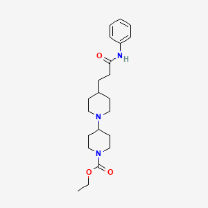molecular formula C22H33N3O3 B4534843 Ethyl 4-[4-(3-anilino-3-oxopropyl)piperidin-1-yl]piperidine-1-carboxylate 