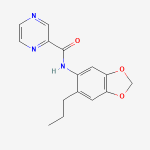 molecular formula C15H15N3O3 B4534990 N-(6-propyl-1,3-benzodioxol-5-yl)pyrazine-2-carboxamide 