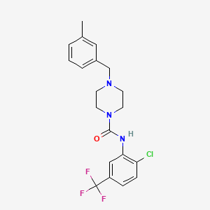 molecular formula C20H21ClF3N3O B4534996 N-[2-chloro-5-(trifluoromethyl)phenyl]-4-[(3-methylphenyl)methyl]piperazine-1-carboxamide 