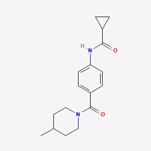 molecular formula C17H22N2O2 B4535013 N-{4-[(4-methylpiperidin-1-yl)carbonyl]phenyl}cyclopropanecarboxamide 