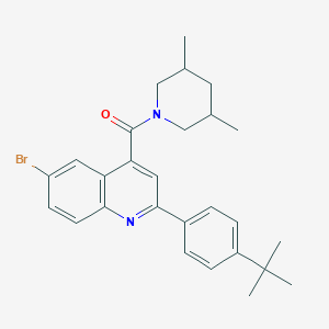 molecular formula C27H31BrN2O B453504 6-Bromo-2-(4-tert-butylphenyl)-4-[(3,5-dimethyl-1-piperidinyl)carbonyl]quinoline 