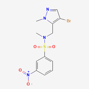 molecular formula C12H13BrN4O4S B4535048 N-[(4-BROMO-1-METHYL-1H-PYRAZOL-5-YL)METHYL]-N-METHYL-3-NITRO-1-BENZENESULFONAMIDE 