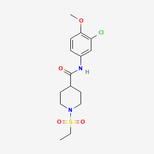 molecular formula C15H21ClN2O4S B4535049 N-(3-chloro-4-methoxyphenyl)-1-(ethylsulfonyl)piperidine-4-carboxamide 