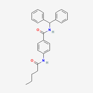molecular formula C25H26N2O2 B4535105 N-(DIPHENYLMETHYL)-4-PENTANAMIDOBENZAMIDE 