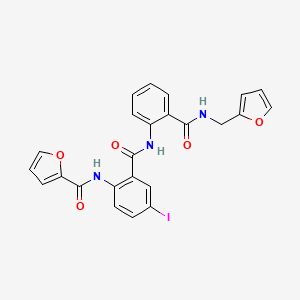 molecular formula C24H18IN3O5 B4535175 N-[2-[[2-(furan-2-ylmethylcarbamoyl)phenyl]carbamoyl]-4-iodophenyl]furan-2-carboxamide 