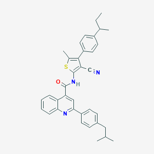 molecular formula C36H35N3OS B453519 N-[4-(4-sec-butylphenyl)-3-cyano-5-methyl-2-thienyl]-2-(4-isobutylphenyl)-4-quinolinecarboxamide 