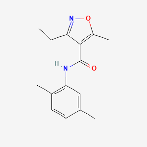 molecular formula C15H18N2O2 B4535193 N-(2,5-dimethylphenyl)-3-ethyl-5-methyl-4-isoxazolecarboxamide 