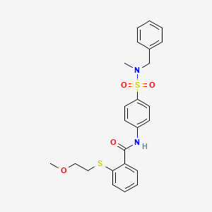 molecular formula C24H26N2O4S2 B4535368 N-{4-[benzyl(methyl)sulfamoyl]phenyl}-2-[(2-methoxyethyl)sulfanyl]benzamide 
