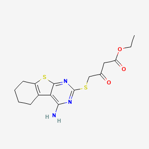 molecular formula C16H19N3O3S2 B4535385 Ethyl 4-[(4-amino-5,6,7,8-tetrahydro[1]benzothieno[2,3-d]pyrimidin-2-yl)sulfanyl]-3-oxobutanoate 