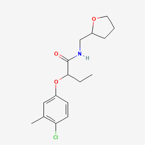 molecular formula C16H22ClNO3 B4535419 2-(4-chloro-3-methylphenoxy)-N-(tetrahydrofuran-2-ylmethyl)butanamide 