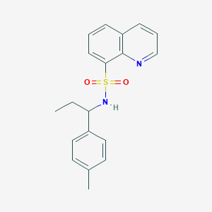 molecular formula C19H20N2O2S B4535483 N-[1-(4-methylphenyl)propyl]quinoline-8-sulfonamide 
