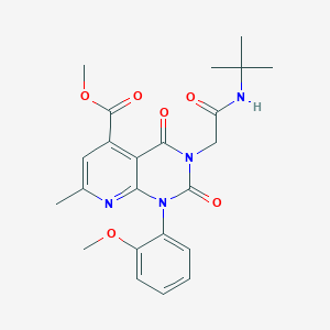 molecular formula C23H26N4O6 B4535597 METHYL 3-[(TERT-BUTYLCARBAMOYL)METHYL]-1-(2-METHOXYPHENYL)-7-METHYL-2,4-DIOXO-1H,2H,3H,4H-PYRIDO[2,3-D]PYRIMIDINE-5-CARBOXYLATE 