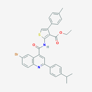 molecular formula C33H29BrN2O3S B453563 Ethyl 2-({[6-bromo-2-(4-isopropylphenyl)-4-quinolinyl]carbonyl}amino)-4-(4-methylphenyl)-3-thiophenecarboxylate 