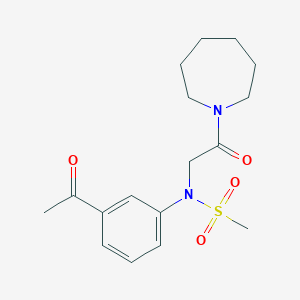 molecular formula C17H24N2O4S B4535647 N-(3-acetylphenyl)-N-[2-(azepan-1-yl)-2-oxoethyl]methanesulfonamide 
