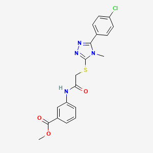 molecular formula C19H17ClN4O3S B4535707 methyl 3-[({[5-(4-chlorophenyl)-4-methyl-4H-1,2,4-triazol-3-yl]sulfanyl}acetyl)amino]benzoate 