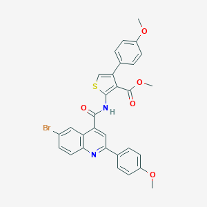 molecular formula C30H23BrN2O5S B453574 Methyl 2-({[6-bromo-2-(4-methoxyphenyl)-4-quinolinyl]carbonyl}amino)-4-(4-methoxyphenyl)-3-thiophenecarboxylate 