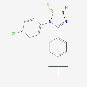 molecular formula C18H18ClN3S B045358 5-[4-(tert-Butyl)phenyl]-4-(4-chlorophenyl)-4H-1,2,4-triazole-3-thiol CAS No. 124998-68-1