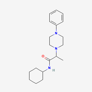 molecular formula C19H29N3O B4535873 N-cyclohexyl-2-(4-phenylpiperazin-1-yl)propanamide 