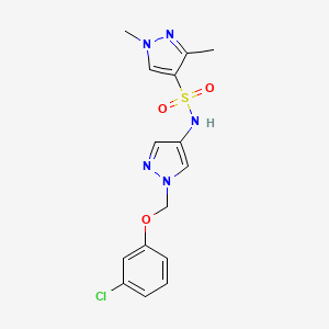 molecular formula C15H16ClN5O3S B4535874 N~4~-{1-[(3-CHLOROPHENOXY)METHYL]-1H-PYRAZOL-4-YL}-1,3-DIMETHYL-1H-PYRAZOLE-4-SULFONAMIDE 