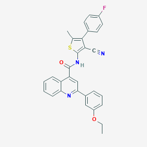 molecular formula C30H22FN3O2S B453602 N-[3-cyano-4-(4-fluorophenyl)-5-methylthiophen-2-yl]-2-(3-ethoxyphenyl)quinoline-4-carboxamide 