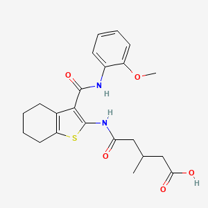 molecular formula C22H26N2O5S B4536041 5-({3-[(2-Methoxyphenyl)carbamoyl]-4,5,6,7-tetrahydro-1-benzothiophen-2-yl}amino)-3-methyl-5-oxopentanoic acid 