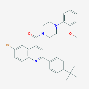 molecular formula C31H32BrN3O2 B453607 6-Bromo-2-(4-tert-butylphenyl)-4-{[4-(2-methoxyphenyl)-1-piperazinyl]carbonyl}quinoline 